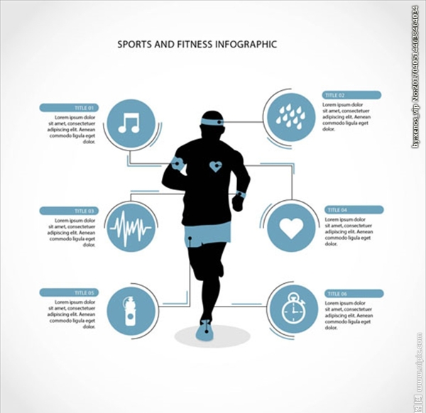 跑步男子运动信息图