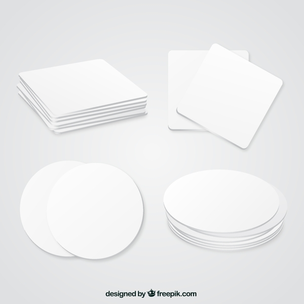白色杯垫元素矢量素材图片