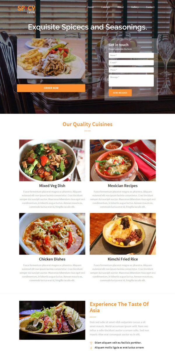 美食西餐厅响应式网页