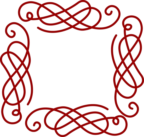 红色花纹标题框文字框
