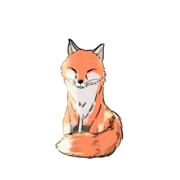 手绘水彩绘本卡通狐狸