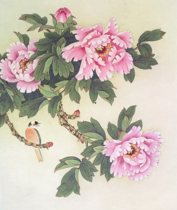 花卉小鸟装饰画图片