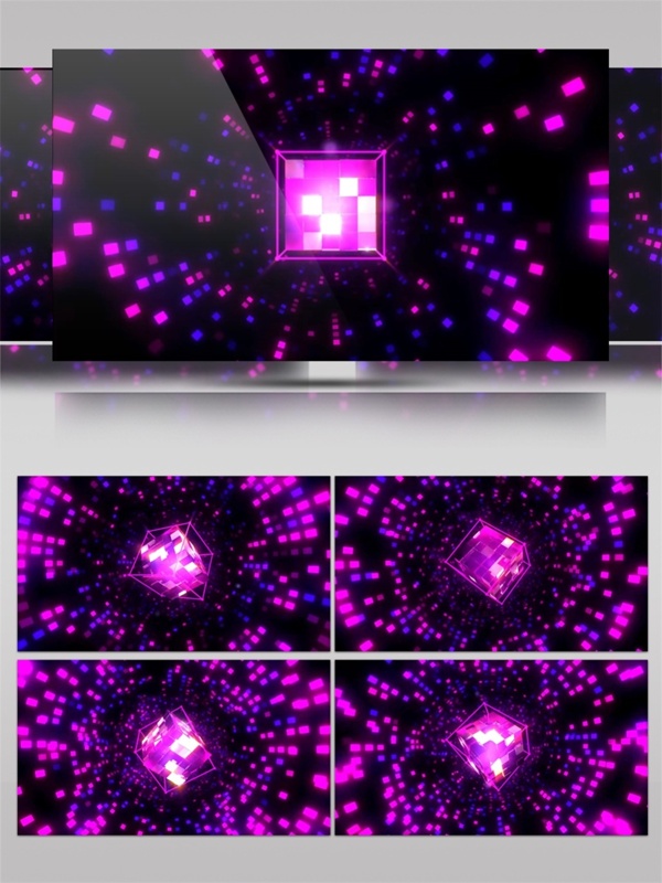 紫色星际方块视频素材