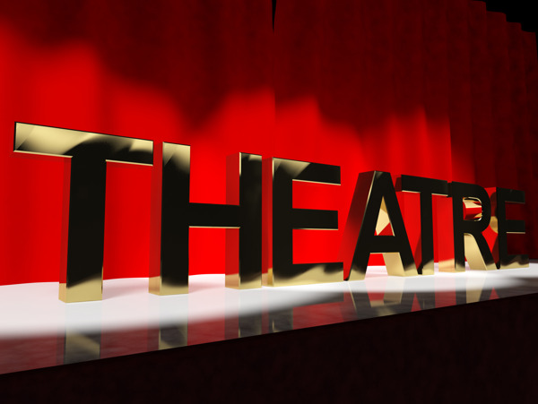 剧院舞台上的字代表百老汇西区和表演