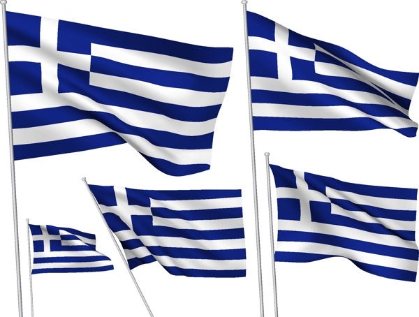 希腊国旗元素矢量