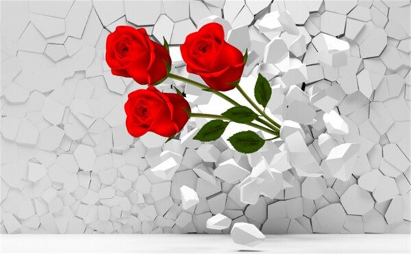3D玫瑰花背景源文件