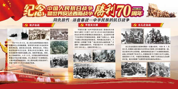 纪念抗日战争胜利70周年展板图片