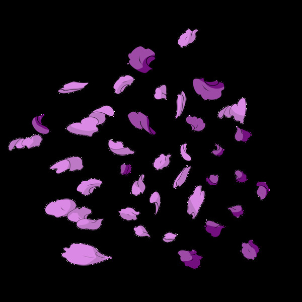 紫色的花瓣手绘插画