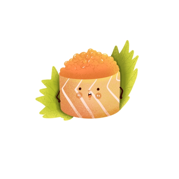 鱼籽三文鱼日本料理寿司美味卡通形象可爱