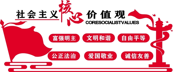微立体社会主义核心价值观党建红红色文化墙