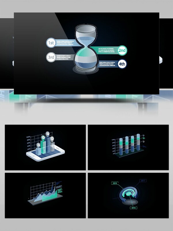 MG信息数据三维图表表格动画视频设计元素