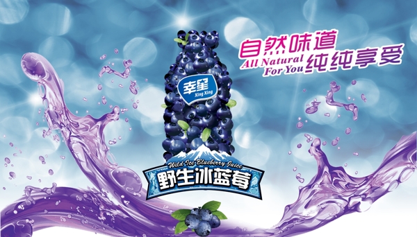 冰蓝莓广告设计图片