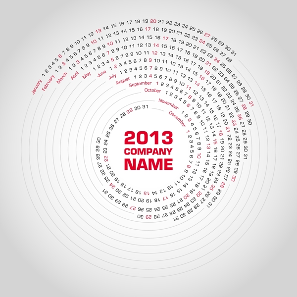 2013年创意日历矢量素材二
