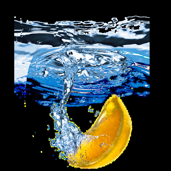 水花水中的橙子水浪素材