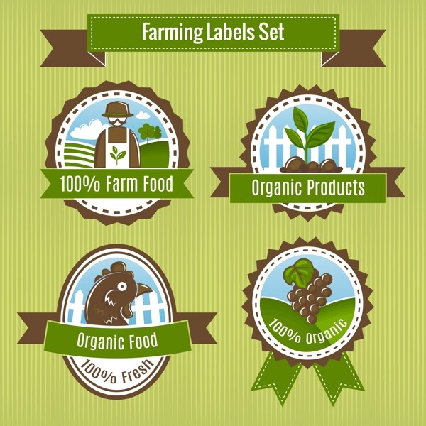有机农场农产品标签标识