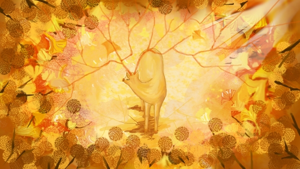 秋日林中见鹿
