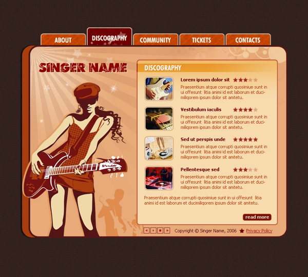 音乐网站设计flash图片