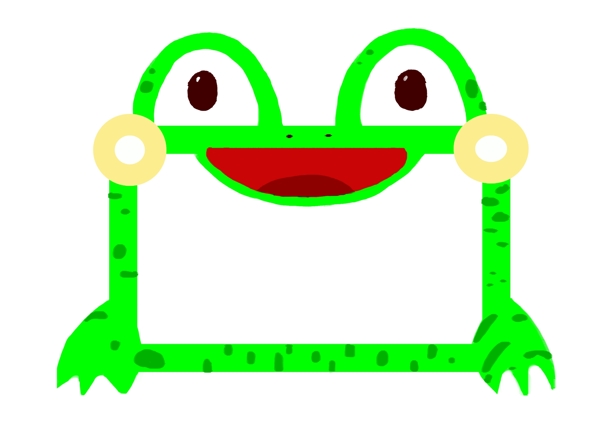 手绘青蛙可爱的边框