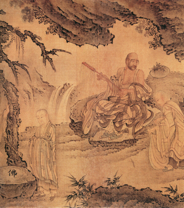 佛教人国画图片