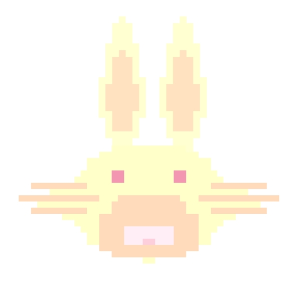 黄色像素兔子插图