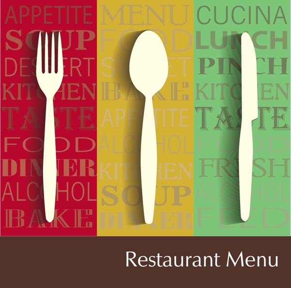 简约餐厅菜单设计矢量素材下载