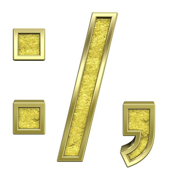 冒号分号期逗号字符集黄金铸造
