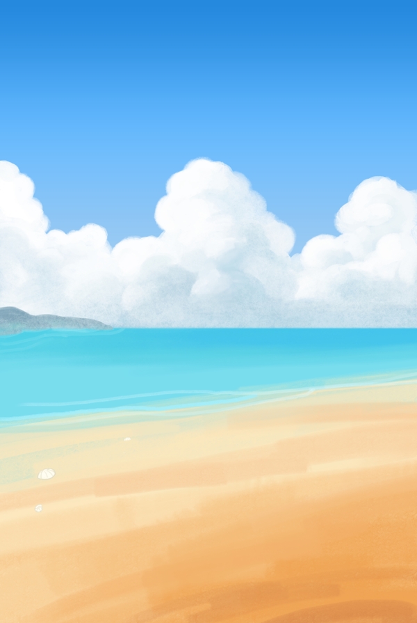 海边沙滩蓝天背景