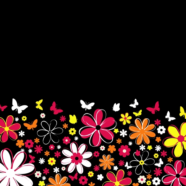 花纹花边底纹花纹背景矢量标题花纹矢量其他花纹可爱花朵色彩EPS格式