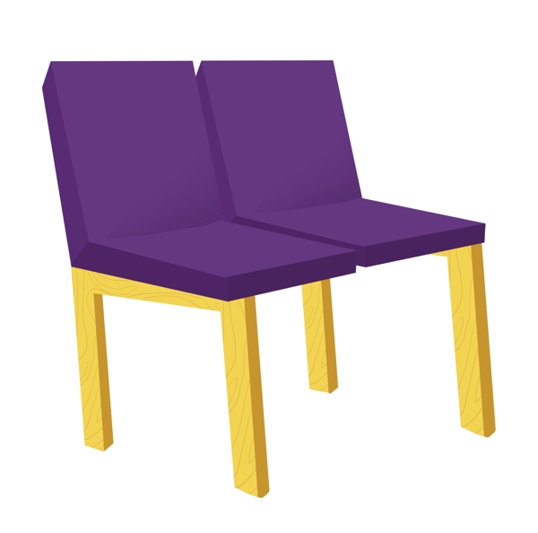 紫色的木质椅子插画