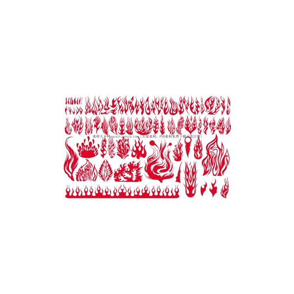 红色火焰形态花纹矢量图AI
