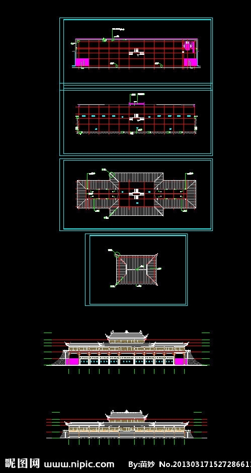 古建筑长廊效果图图片