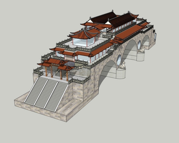 安顺廊桥3D模型