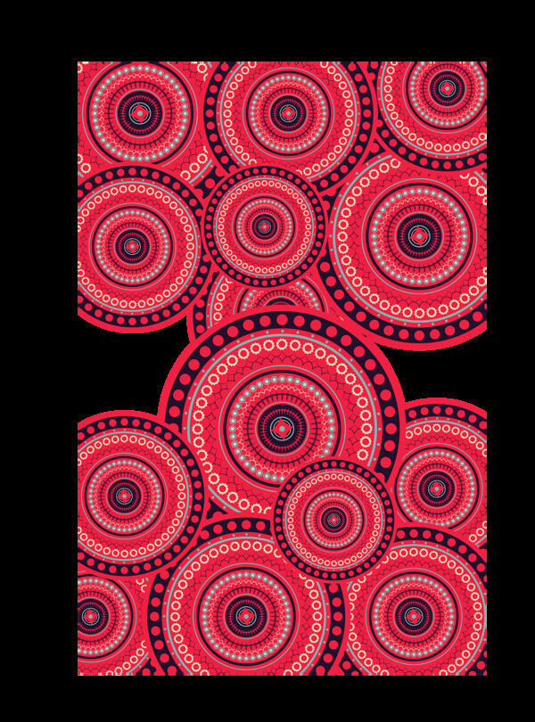 红色曼陀罗花纹免抠png透明图层素材