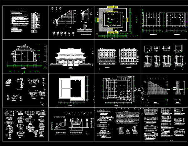殿阁设计CAD景观图纸