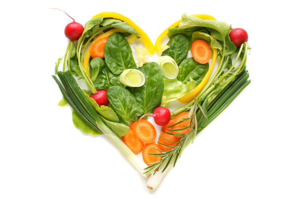 蔬菜组成的心形图片