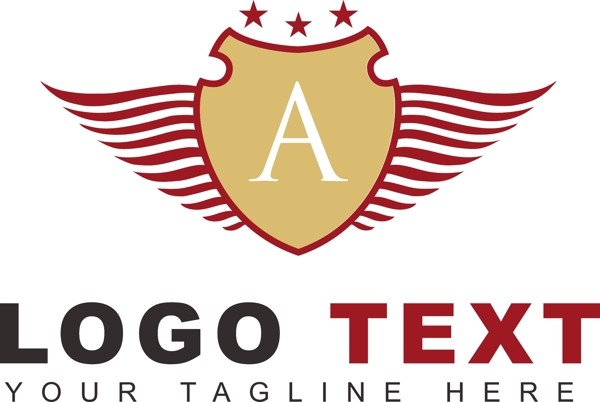 盾牌与翅膀标志logo