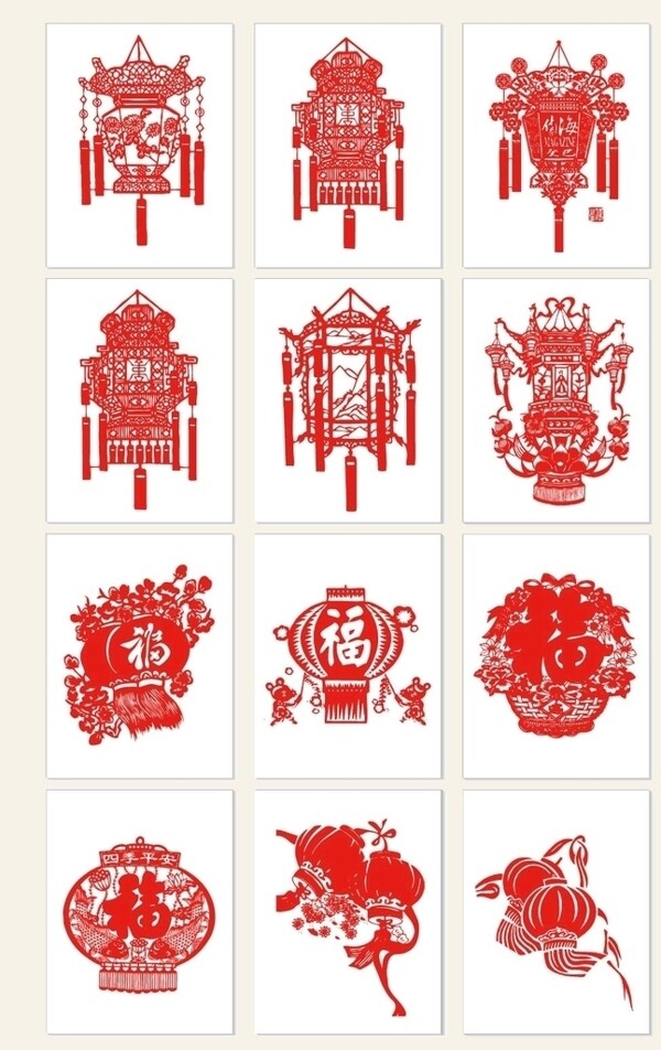 中国传统剪纸福禄素材