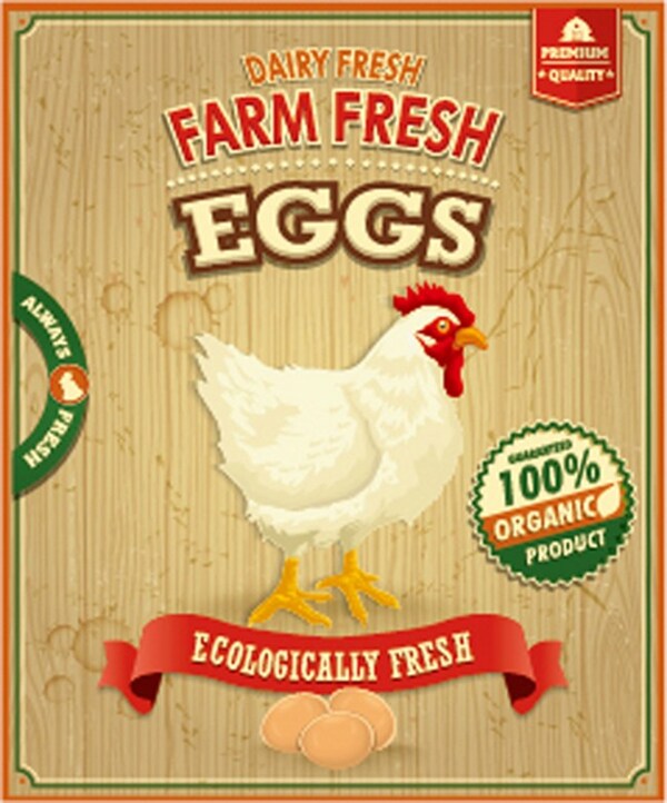 农场新鲜食品海报矢量图