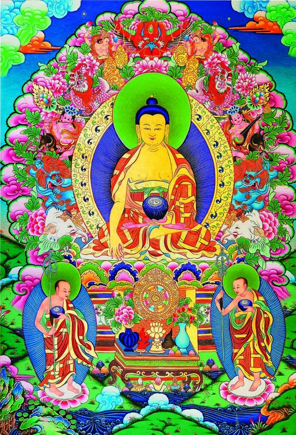 藏传佛教唐卡释加牟尼图片