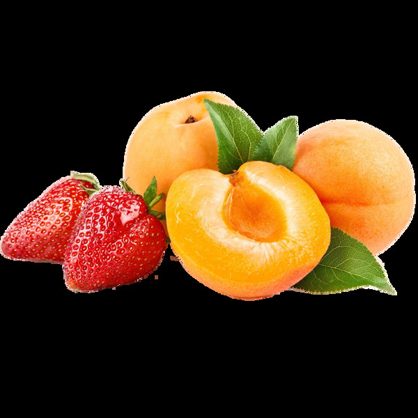 水果草莓和黄桃素材