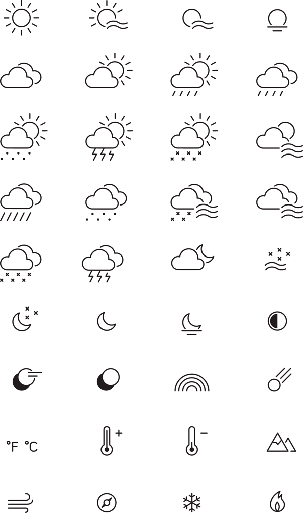 简约天气图标矢量图