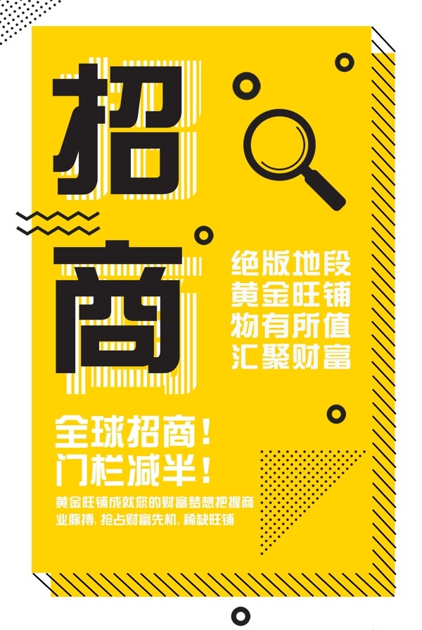 黄色背景简约大气招商加盟宣传海报