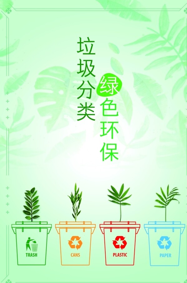 垃圾分类绿色环保公益海报