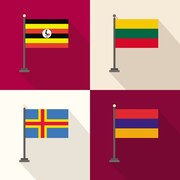 乌干达立陶宛公司和亚美尼亚国旗