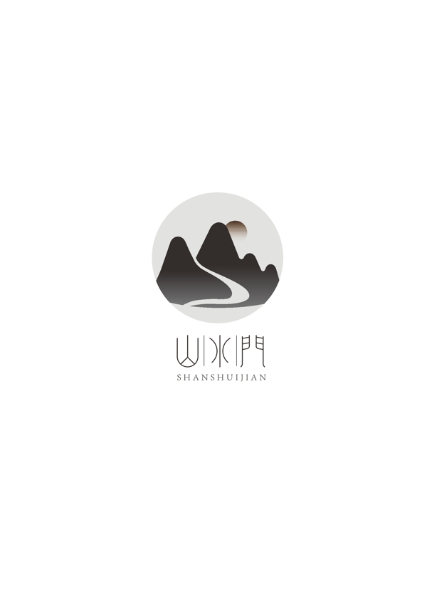 风景logo古风中国风山水水墨