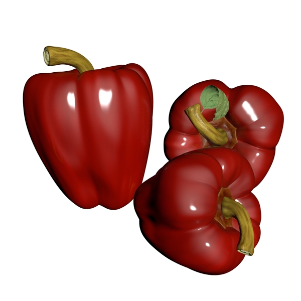 一组红色菜椒