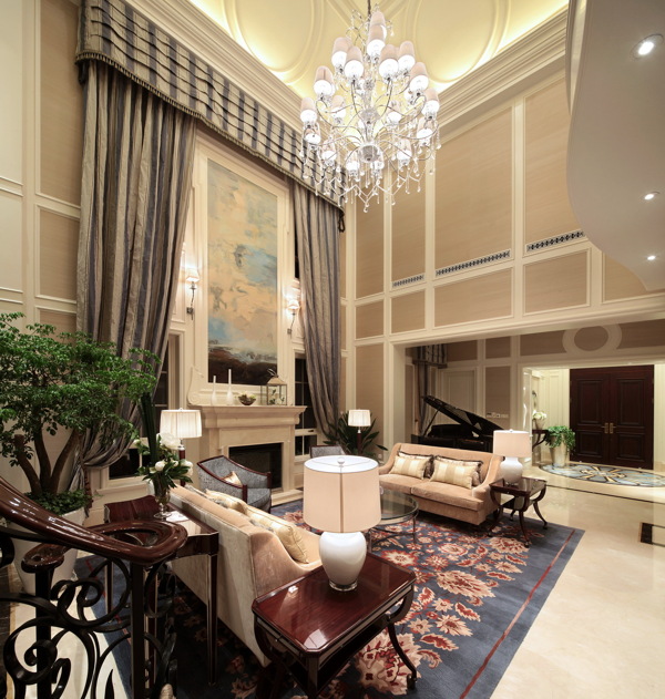 美式豪华客厅设计图