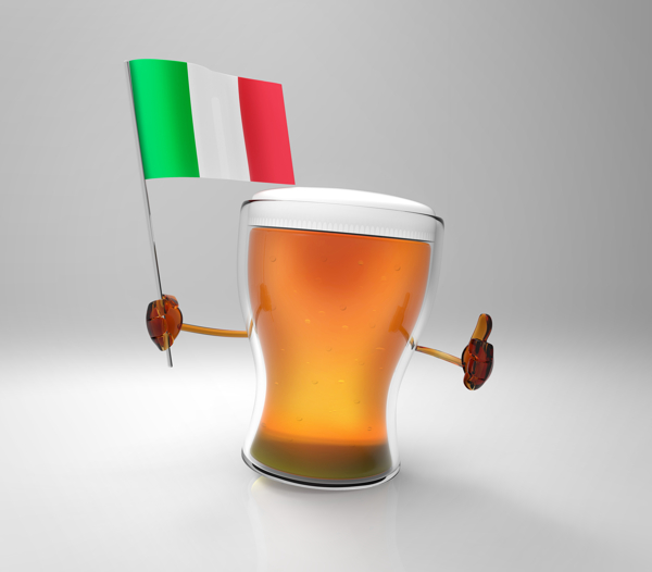 意大利国旗与啤酒