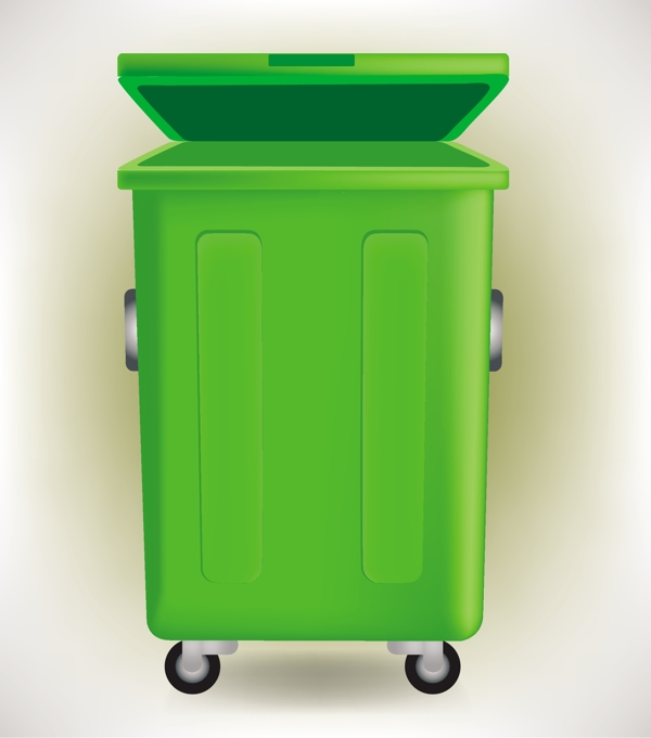 绿色垃圾桶矢量素材