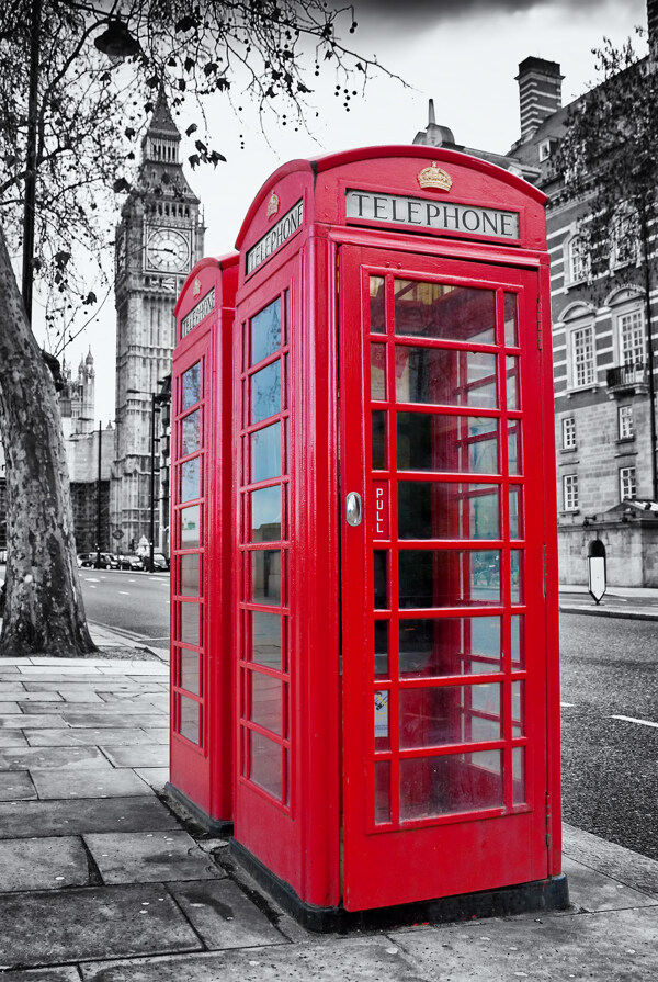 电话亭红色奥运会图片
